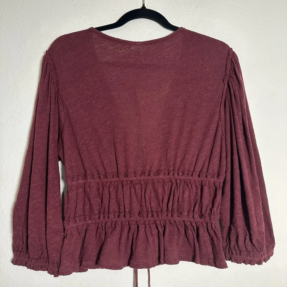 Free People Let’s Go Blouse in Red Bark size Medium NWT
